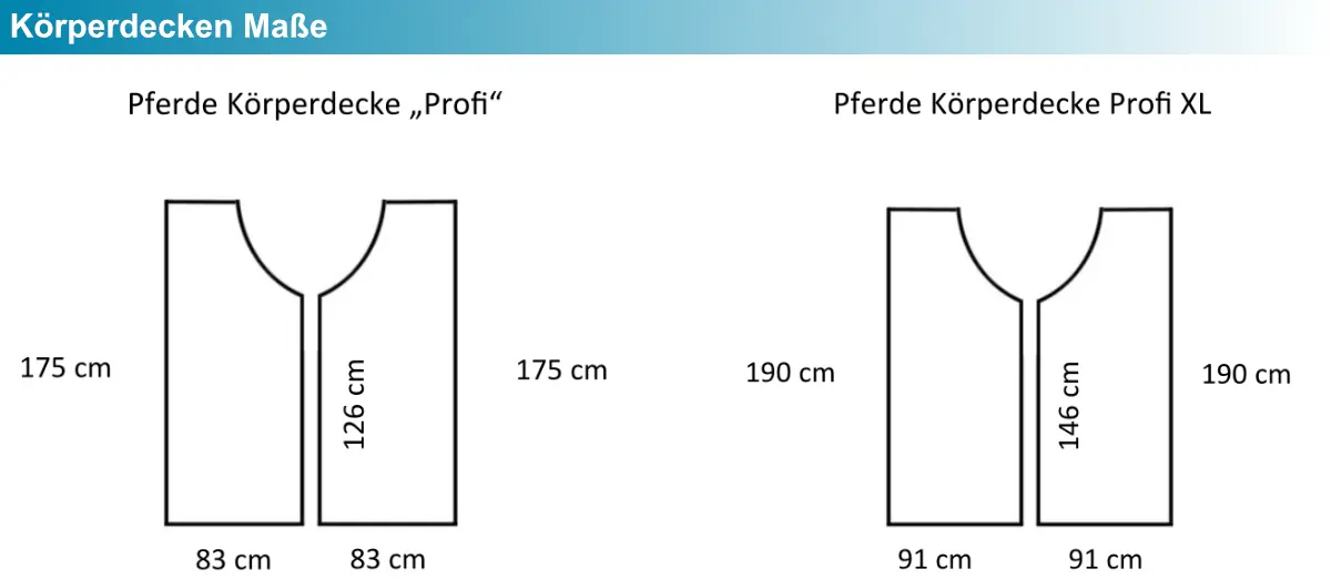 Körperdecken Maße